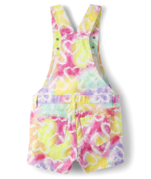 Childrens Place Multi Rainbow Tie Dye Dungaress